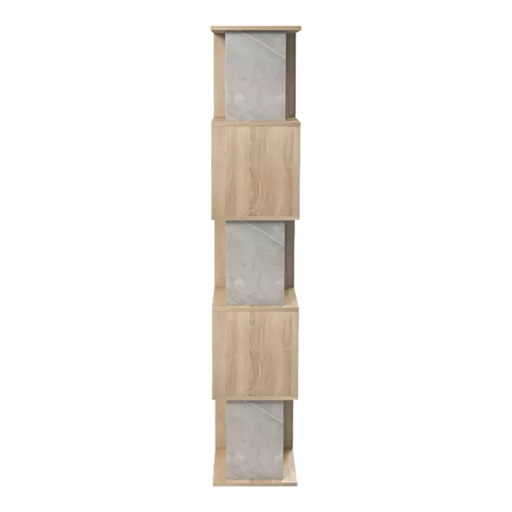 Βιβλιοθήκη Cubik pakoworld sonoma- γκρι μπεζ οψη μαρμάρου 35x30x161εκ