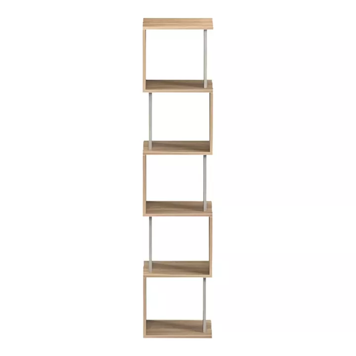 Βιβλιοθήκη Cubik pakoworld sonoma- γκρι μπεζ οψη μαρμάρου 35x30x161εκ
