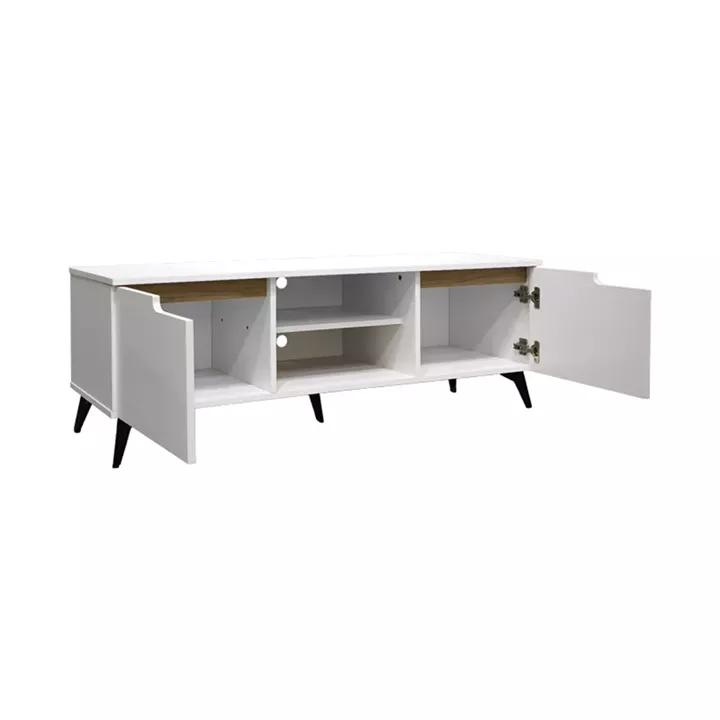 Έπιπλο τηλεόρασης Kemvio pakoworld  sonoma-λευκό 120x38x44εκ