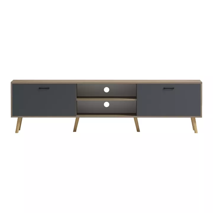 Έπιπλο τηλεόρασης Gorna pakoworld sonoma-ανθρακί 180x35x48.6εκ