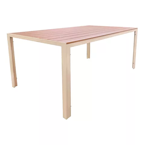 Nares table pakoworld aluminum cappuccino-plywood natural coor 140x80x72.5cm