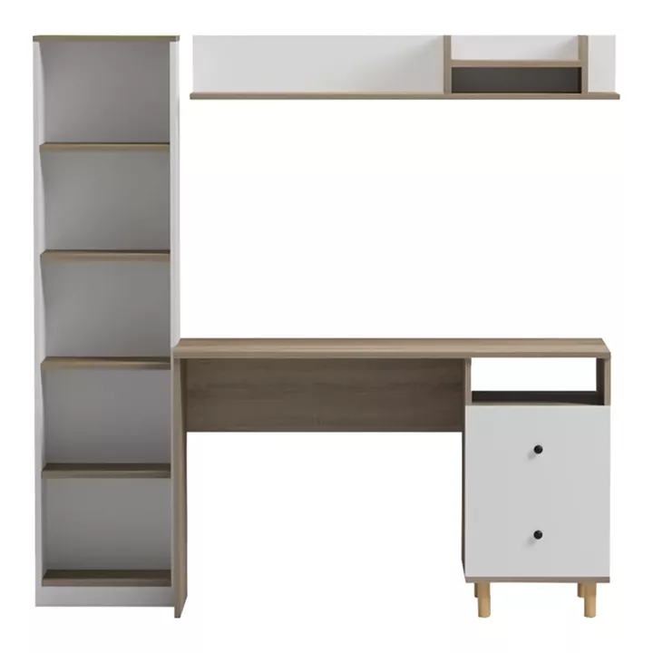 Σύνθεση γραφείου Kontor pakoworld sonoma-λευκό 120x50x160εκ