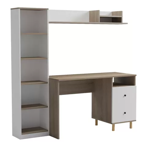 Σύνθεση γραφείου Kontor pakoworld sonoma-λευκό 120x50x160εκ
