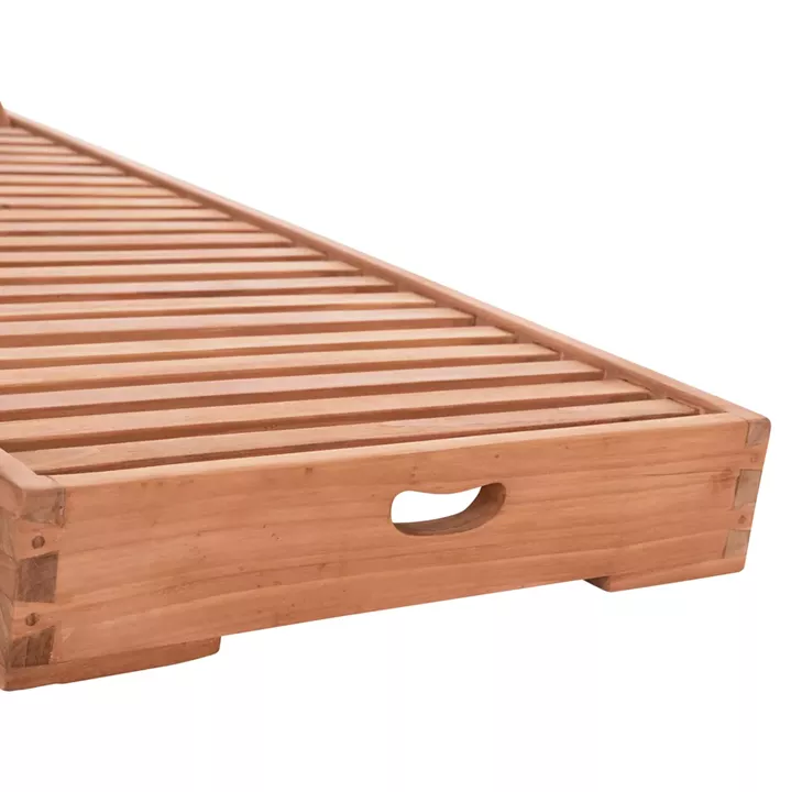 SUNLOUNGER WITHOUT CUSHIONS CHET HM6160 TEAK WOOD IN NATURAL 200x65x13Hcm.