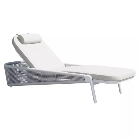 SUNBED XANTION HM6475.02 IVORY ALUMINUM--BEIGE ROPE-OLEFIN FABRIC 75x210x92Hcm.