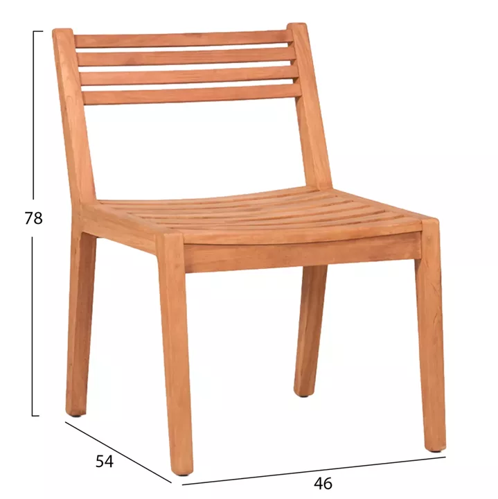 OUTDOOR DINING CHAIR PAVEL HM6615 TEAK WOOD--NATURAL COLOR 46x54x78Hcm