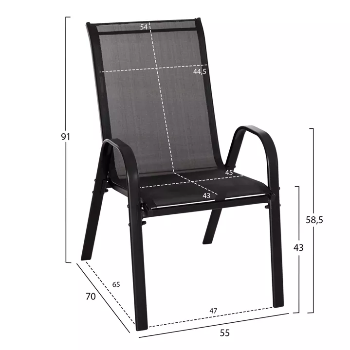 ΣΕΤ ΤΡΑΠΕΖΑΡΙΑΣ 5ΤΜΧ ADAM HM10896.03 ΤΡΑΠΕΖΙ 120x70εκ & 4 ΠΟΛΥΘΡΟΝΕΣ--ΜΑΥΡΟ