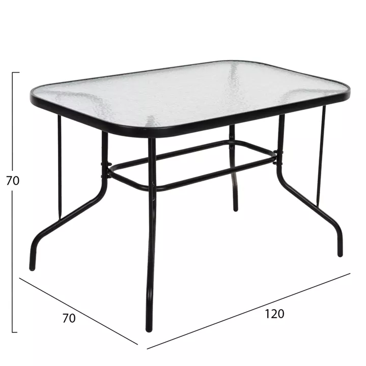 ΣΕΤ ΤΡΑΠΕΖΑΡΙΑΣ 5ΤΜΧ ADAM HM10896.03 ΤΡΑΠΕΖΙ 120x70εκ & 4 ΠΟΛΥΘΡΟΝΕΣ--ΜΑΥΡΟ