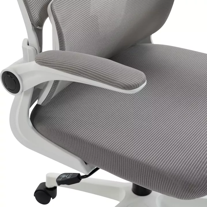ΚΑΡΕΚΛΑ ΓΡΑΦΕΙΟΥ KESI HM1222.02 ΑΝΟΙΧΤΟ ΓΚΡΙ MESH--ΛΕΥΚΟ PP 52x50x122Υεκ.