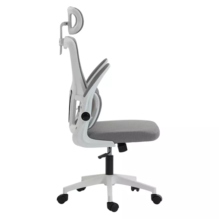 ΚΑΡΕΚΛΑ ΓΡΑΦΕΙΟΥ KESI HM1222.02 ΑΝΟΙΧΤΟ ΓΚΡΙ MESH--ΛΕΥΚΟ PP 52x50x122Υεκ.