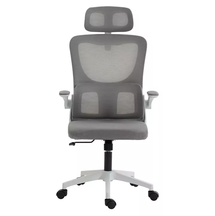 ΚΑΡΕΚΛΑ ΓΡΑΦΕΙΟΥ KESI HM1222.02 ΑΝΟΙΧΤΟ ΓΚΡΙ MESH--ΛΕΥΚΟ PP 52x50x122Υεκ.