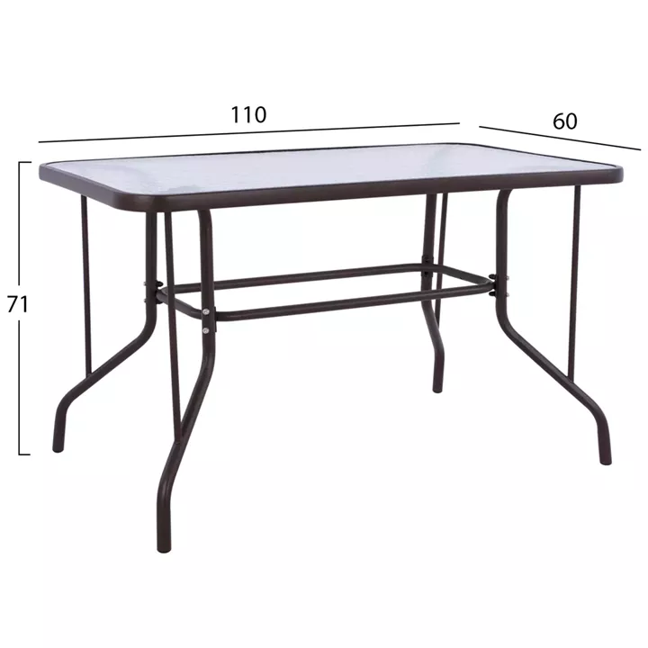 ΣΕΤ ΤΡΑΠΕΖΑΡΙΑΣ 5ΤΜΧ ADAM HM10897.02 ΤΡΑΠΕΖΙ 110x60εκ & 4 ΠΟΛΥΘΡΟΝΕΣ--ΚΑΦΕ