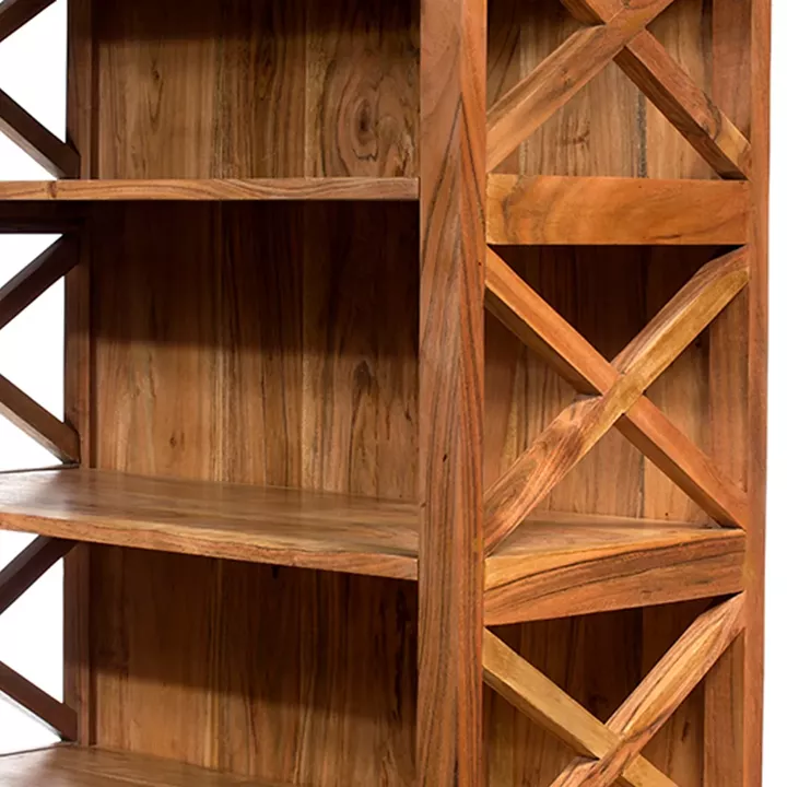 Artekko Attari Καφέ Βιβλιοθήκες από Ξύλο Teak (54x26x120)cm (72.5x33.5x150)cm (90x40x180)cm 3pcs