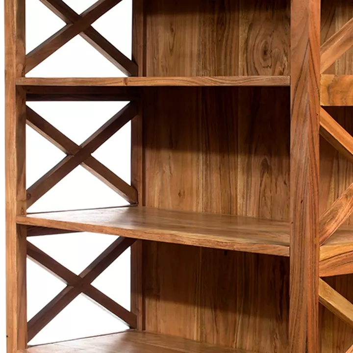 Artekko Attari Καφέ Βιβλιοθήκες από Ξύλο Teak (54x26x120)cm (72.5x33.5x150)cm (90x40x180)cm 3pcs