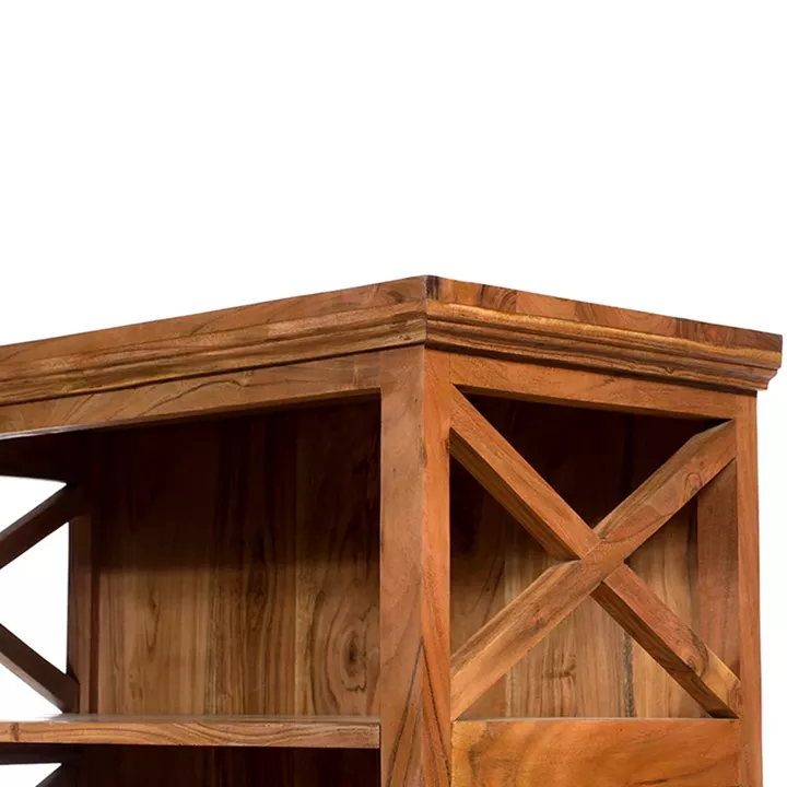 Artekko Attari Καφέ Βιβλιοθήκες από Ξύλο Teak (54x26x120)cm (72.5x33.5x150)cm (90x40x180)cm 3pcs
