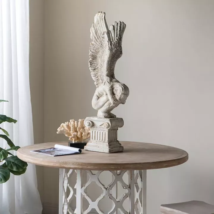 Artekko Statue Διακοσμητικό Γλυπτό από Μαγνήσιο σε Λευκή Πατίνα (30x32x95.5)cm