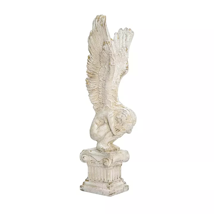 Artekko Statue Διακοσμητικό Γλυπτό από Μαγνήσιο σε Λευκή Πατίνα (30x32x95.5)cm