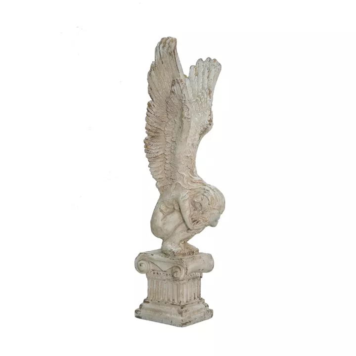 Artekko Statue Διακοσμητικό Γλυπτό από Μαγνήσιο σε Λευκή Πατίνα (30x32x95.5)cm