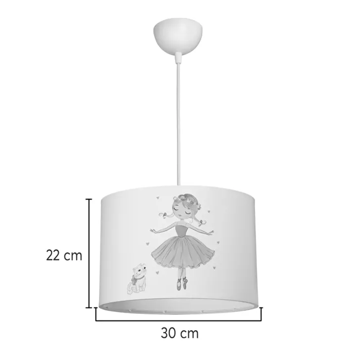 Παιδικό φωτιστικό οροφής Ballerina pakoworld led E27 πολύχρωμο PVC Φ30x20εκ