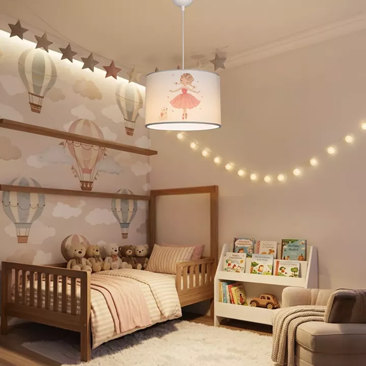 Παιδικό φωτιστικό οροφής Ballerina pakoworld led E27 πολύχρωμο PVC Φ30x20εκ