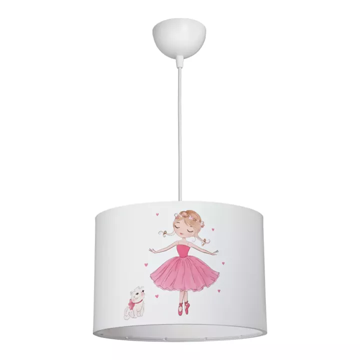 Παιδικό φωτιστικό οροφής Ballerina pakoworld led E27 πολύχρωμο PVC Φ30x20εκ