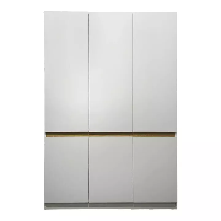 Ντουλάπα τρίφυλλη Merzia pakoworld  sonoma-λευκό 120x46.5x183εκ
