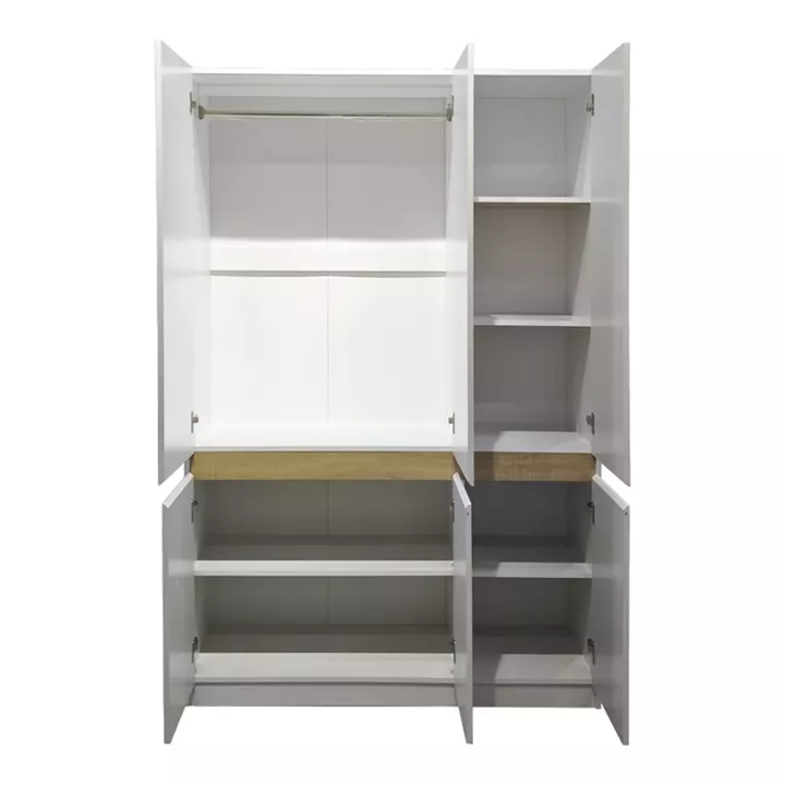 Ντουλάπα τρίφυλλη Merzia pakoworld  sonoma-λευκό 120x46.5x183εκ