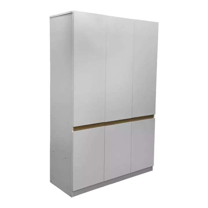 Ντουλάπα τρίφυλλη Merzia pakoworld  sonoma-λευκό 120x46.5x183εκ