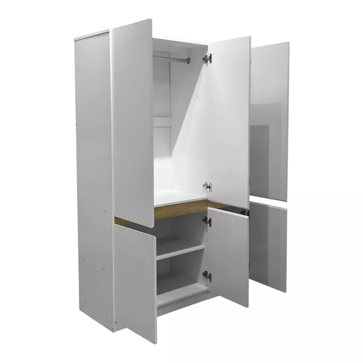 Ντουλάπα τρίφυλλη Merzia pakoworld  sonoma-λευκό 120x46.5x183εκ