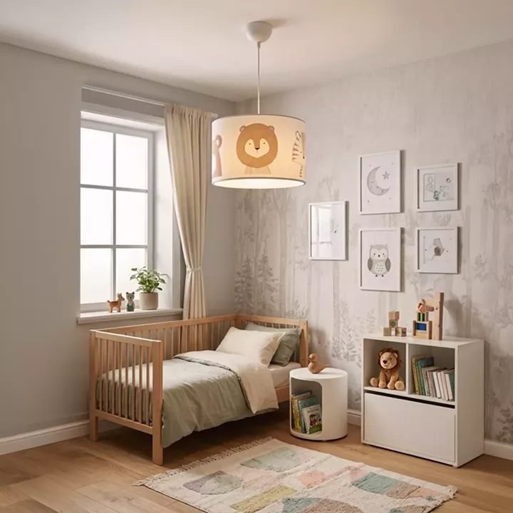 Παιδικό φωτιστικό οροφής Safari pakoworld led E27 πολύχρωμο PVC Φ30x20εκ