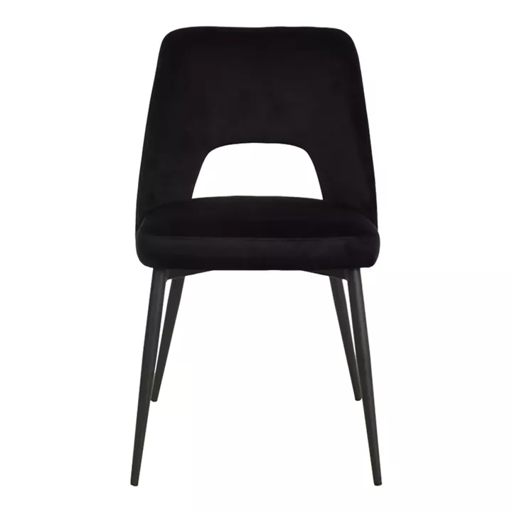Dining Room with Murde Chairs Black and Domonic Table Black D120x75cm Set of 5pcs