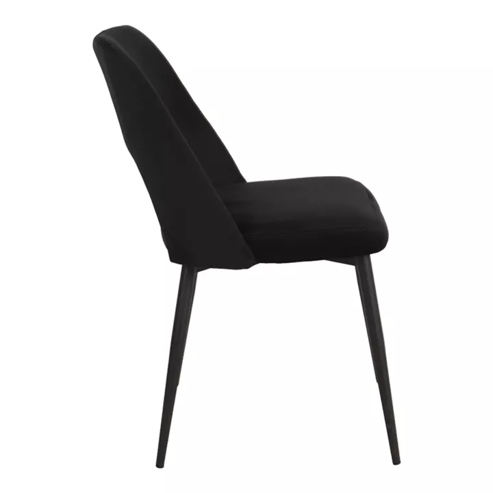 Dining Room with Murde Chairs Black and Domonic Table Black D120x75cm Set of 5pcs