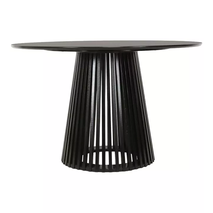 Dining Room with Murde Chairs Black and Domonic Table Black D120x75cm Set of 5pcs
