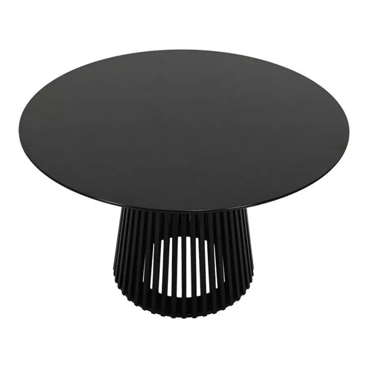 Dining Room with Murde Chairs Black and Domonic Table Black D120x75cm Set of 5pcs
