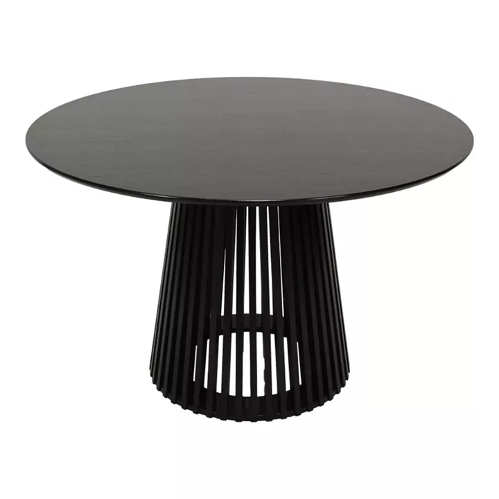 Dining Room with Murde Chairs Black and Domonic Table Black D120x75cm Set of 5pcs