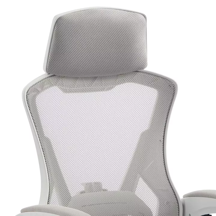 ΚΑΡΕΚΛΑ ΓΡΑΦΕΙΟΥ SALAS HM1223.02 P.P. ΛΕΥΚΟ-ΓΚΡΙ MESH ΥΦΑΣΜΑ 60x60x118-128Υεκ