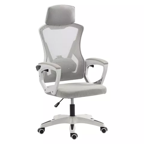 ΚΑΡΕΚΛΑ ΓΡΑΦΕΙΟΥ SALAS HM1223.02 P.P. ΛΕΥΚΟ-ΓΚΡΙ MESH ΥΦΑΣΜΑ 60x60x118-128Υεκ