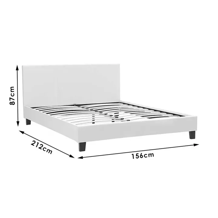 Bed with mattress Nevil-Utopia Pakoworld PU white 150x200cm