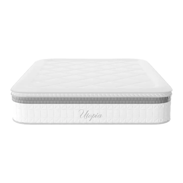 Bed with mattress Nevil-Utopia Pakoworld PU white 150x200cm