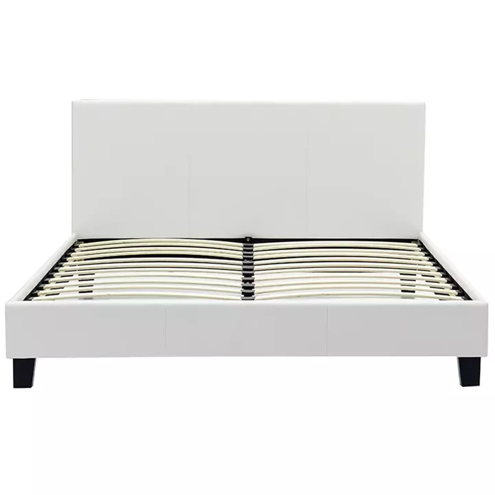 Bed with mattress Nevil-Utopia Pakoworld PU white 150x200cm