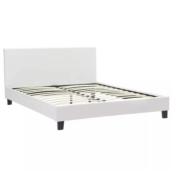 Bed with mattress Nevil-Utopia Pakoworld PU white 150x200cm