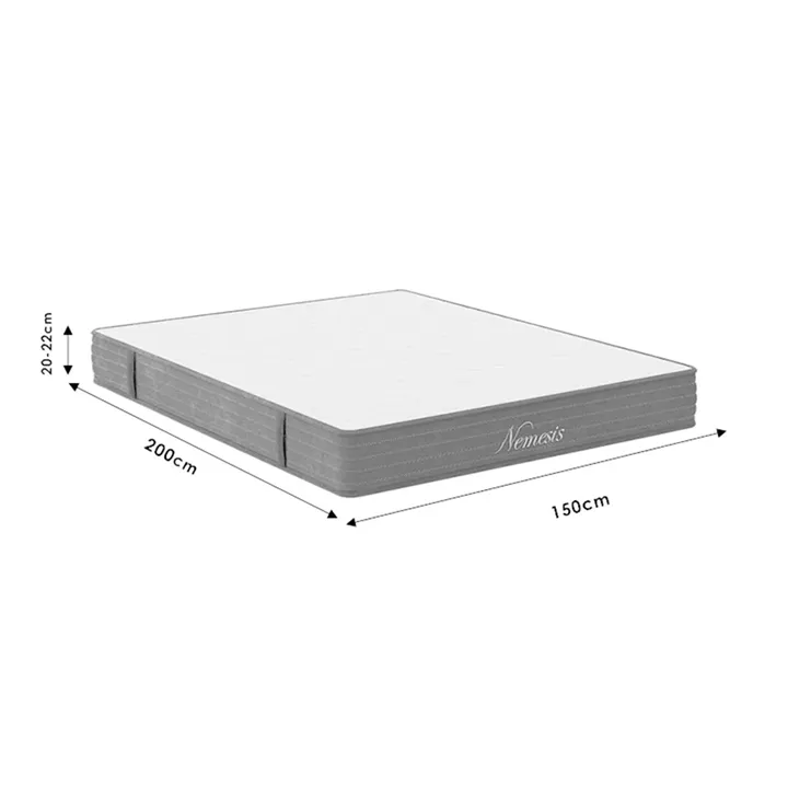 Bed with mattress Nevil-Nemesis Pakoworld PU white 150x200cm