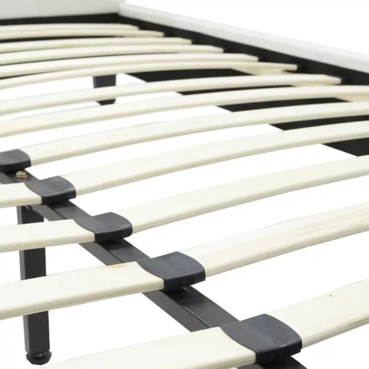 Bed with mattress Nevil-Nemesis Pakoworld PU white 150x200cm