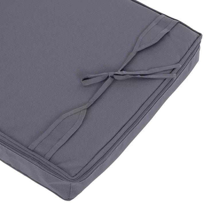 BEACH LOUNGER WITH CUSHION KORINOS HM10777.30T PINE WOOD--TEXTILENE COVER IN GREY 79x204x80Hcm.