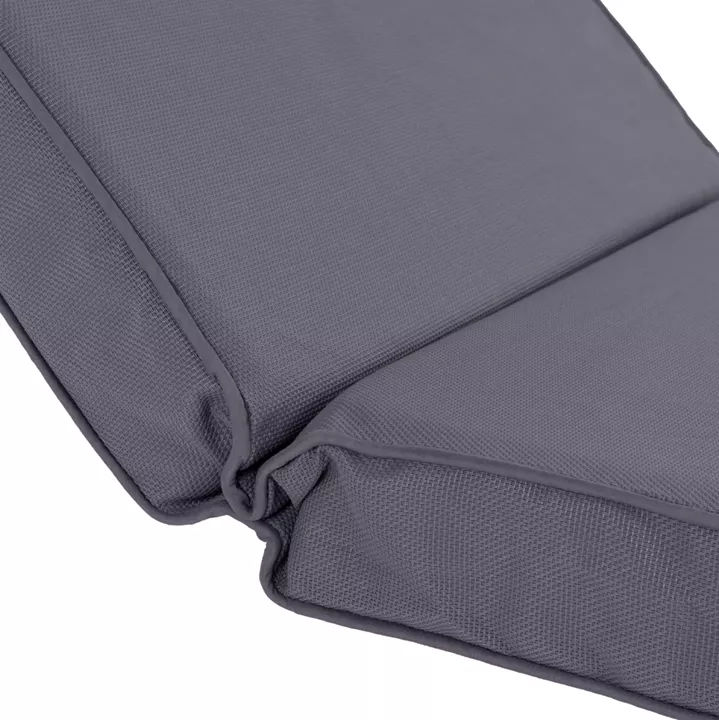BEACH LOUNGER WITH CUSHION KORINOS HM10777.30T PINE WOOD--TEXTILENE COVER IN GREY 79x204x80Hcm.