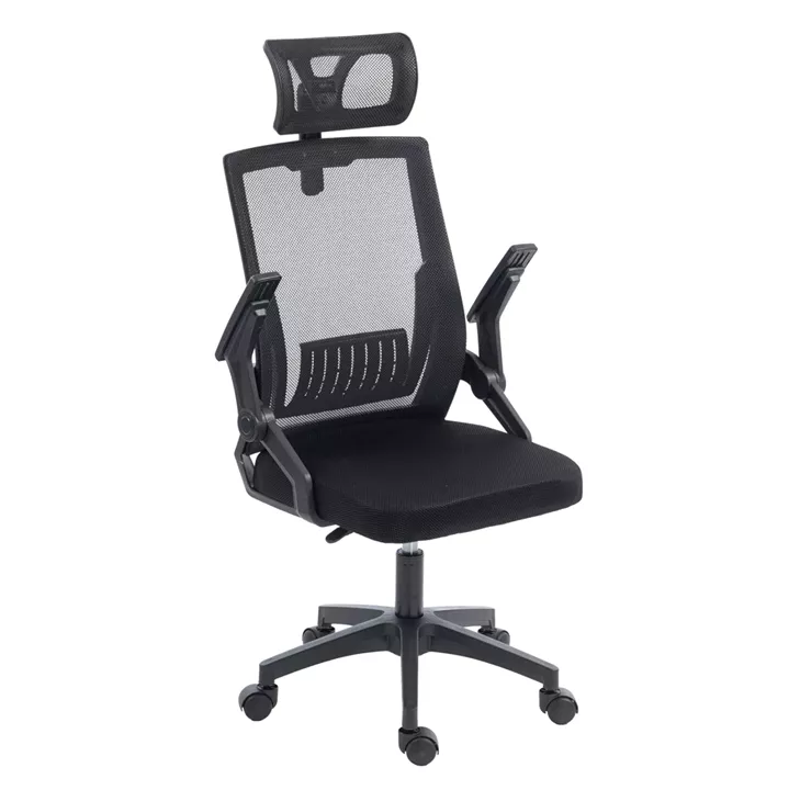 ΚΑΡΕΚΛΑ ΓΡΑΦΕΙΟΥ MATRON HM1226.01 ΜΑΥΡO PP & MESH ΥΦΑΣΜΑ 47x47x128Υεκ