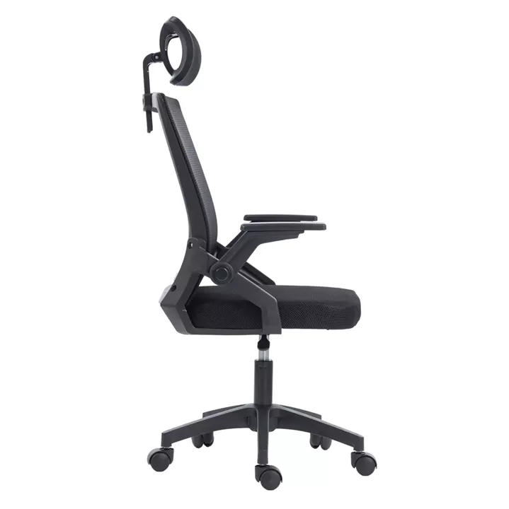 ΚΑΡΕΚΛΑ ΓΡΑΦΕΙΟΥ MATRON HM1226.01 ΜΑΥΡO PP & MESH ΥΦΑΣΜΑ 47x47x128Υεκ