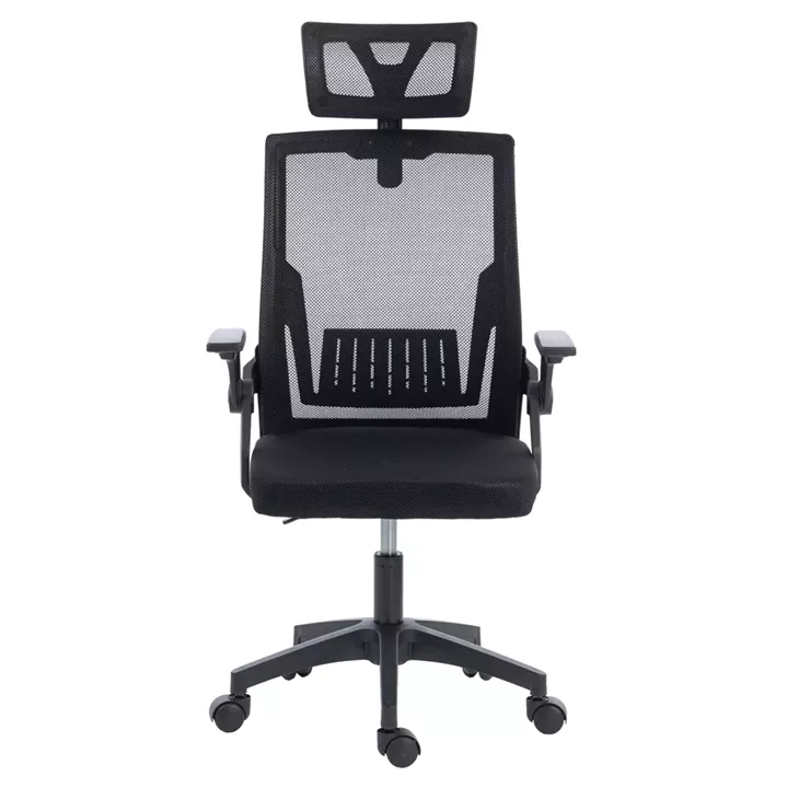 ΚΑΡΕΚΛΑ ΓΡΑΦΕΙΟΥ MATRON HM1226.01 ΜΑΥΡO PP & MESH ΥΦΑΣΜΑ 47x47x128Υεκ