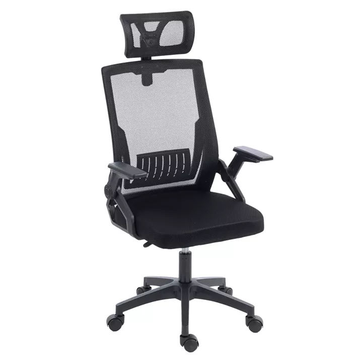 ΚΑΡΕΚΛΑ ΓΡΑΦΕΙΟΥ MATRON HM1226.01 ΜΑΥΡO PP & MESH ΥΦΑΣΜΑ 47x47x128Υεκ