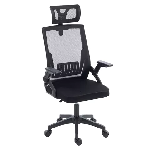 ΚΑΡΕΚΛΑ ΓΡΑΦΕΙΟΥ MATRON HM1226.01 ΜΑΥΡO PP & MESH ΥΦΑΣΜΑ 47x47x128Υεκ